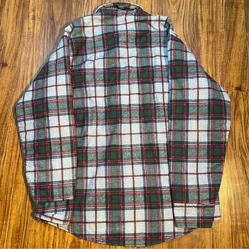 Vintage Sears Perma-Prest Quilted‎ Lined Flannel Shirt Jacket Shacket Mens Large